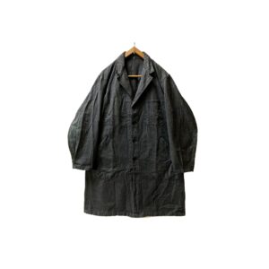 40-50’s “FRENCH VINTAGE” BLACK CHAMBRAY COAT made in FRANCE