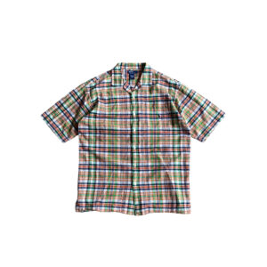 90’s “RALPH LAUREN” MADRAS CHECK OPEN COLLAR SHIRTS made in INDIA (M-L相当)