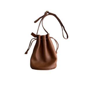 90’s “OLD COACH” GRAIN LEATHER DRAWSTRING BAG